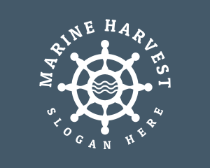 Sailing Boat Marine Helm logo design