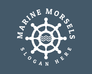 Sailing Boat Marine Helm logo design