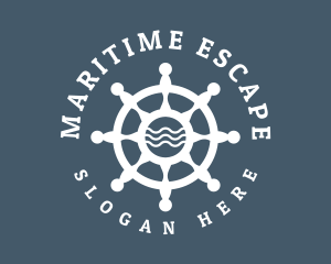 Sailing Boat Marine Helm logo design