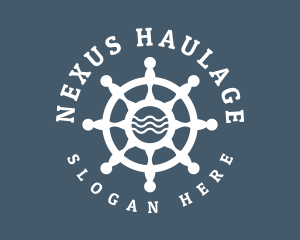 Sailing Boat Marine Helm logo design