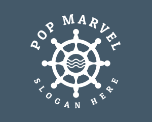 Sailing Boat Marine Helm logo design