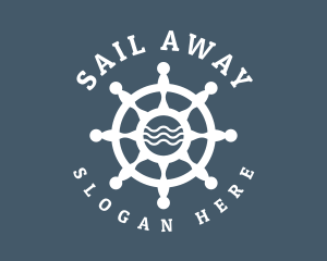 Sailing Boat Marine Helm logo design