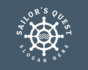 Sailing Boat Marine Helm logo design