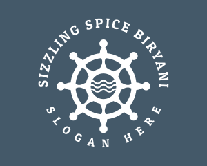 Sailing Boat Marine Helm logo design