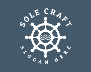 Sailing Boat Marine Helm logo design