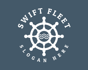 Sailing Boat Marine Helm logo design