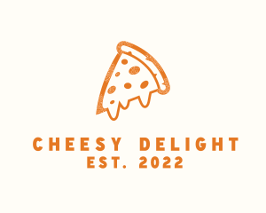 Cheesy Pizza Slice logo design