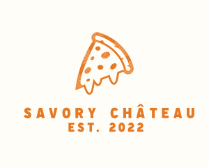 Cheesy Pizza Slice logo design