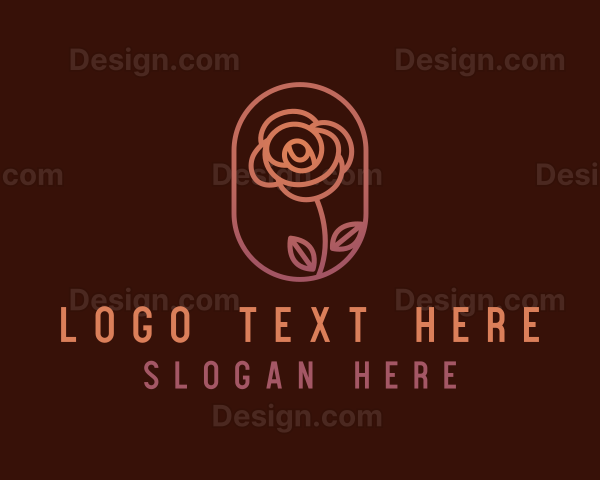 Botanical Rose Flower Logo