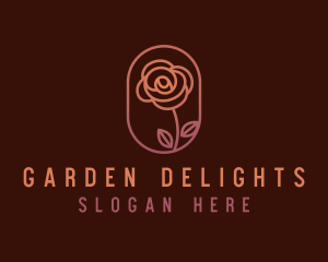 Botanical Rose Flower logo design