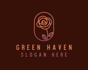 Botanical Rose Flower logo