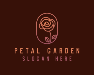 Botanical Rose Flower logo design