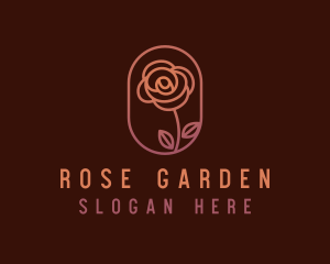 Botanical Rose Flower logo design
