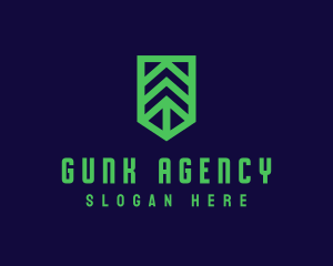 Green Arrow Shield logo design