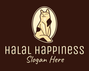 Happy Cat Portrait logo design