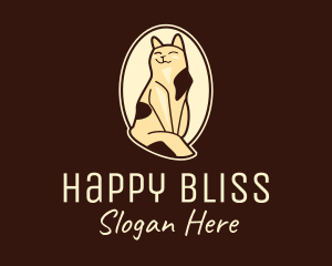 Happy Cat Portrait logo design