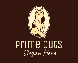 Happy Cat Portrait logo design