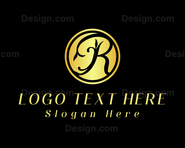 Classy Golden Letter R Logo