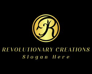 Classy Golden Letter R logo design