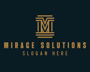 Professional Construction Pillar Letter M  logo design