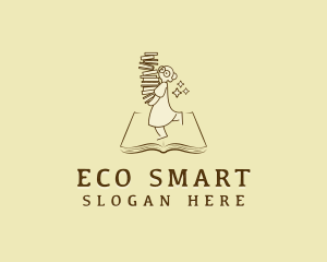 Smart Woman Librarian logo design