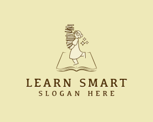 Smart Woman Librarian logo design