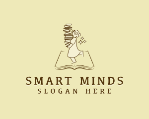 Smart Woman Librarian logo design