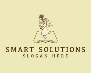 Smart Woman Librarian logo design