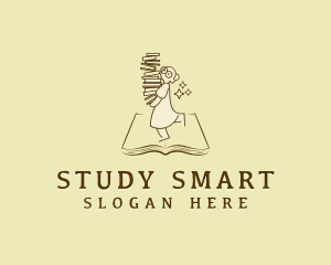 Smart Woman Librarian logo design