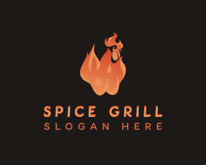 Fire Rooster Grill logo design