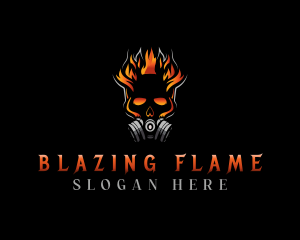 Flaming Skull Mask logo design