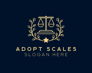 Justice Scale Wreath logo design