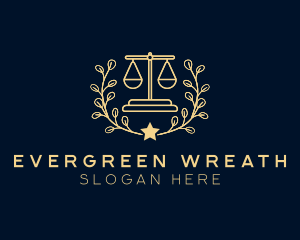 Justice Scale Wreath logo design