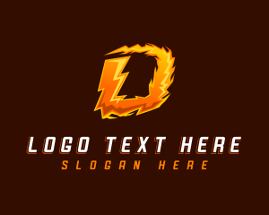 Lightning Bolt Letter D logo