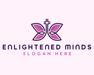 Butterfly Cross Religion logo