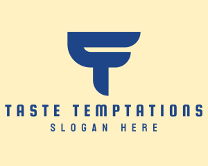 Blue Asian T logo design