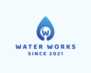 Water Droplet Plumbing logo design