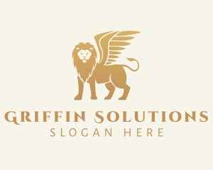 Gold Creature Griffin logo design