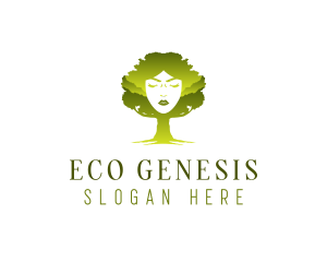 Woman Eco Tree logo design