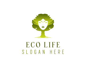 Woman Eco Tree logo design