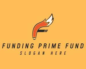 Orange Fox Tail Letter F logo design