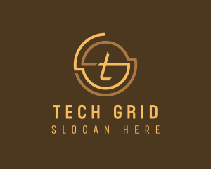 Modern Tech Letter T logo design