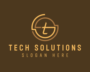 Modern Tech Letter T logo design