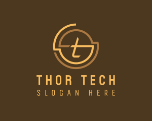 Modern Tech Letter T logo design