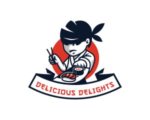 Gourmet Sushi Chef logo design