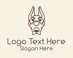 Bowtie Doberman Dog  Logo