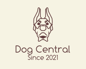 Bowtie Doberman Dog  logo design