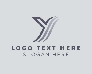 Swoosh Gradient Letter Y logo design