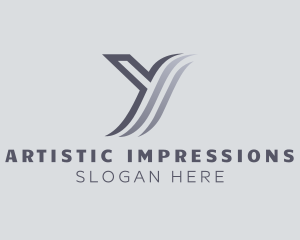 Swoosh Gradient Letter Y logo design