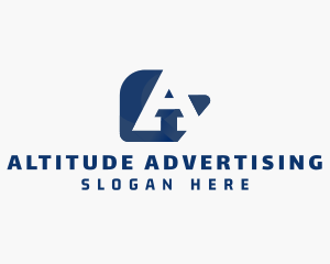 Media Advertising Letter A logo design